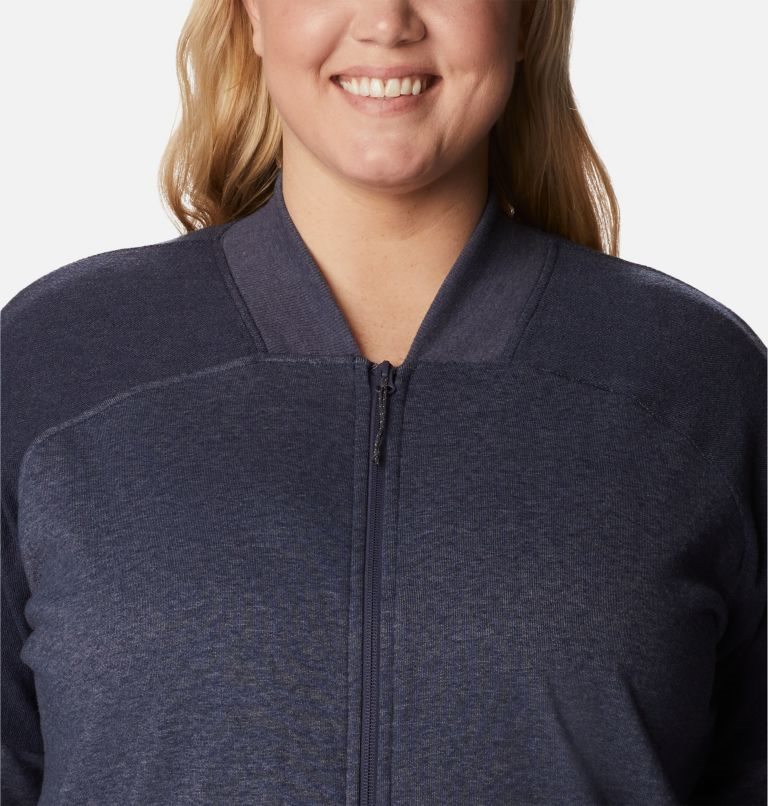 Jacheta Columbia Lodge French Terry Full Zip Dama Bleumarin | Plus Size FQ7QAM19S